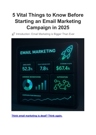 5 Vital Things to Know Before Starting an Email Marketing Campaign in 2025