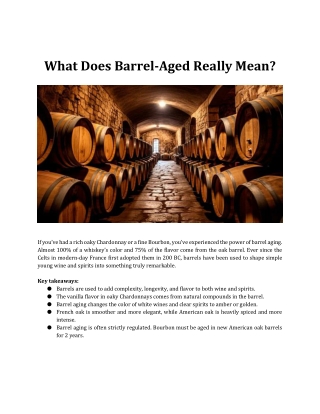 What Does Barrel-Aged Really Mean?