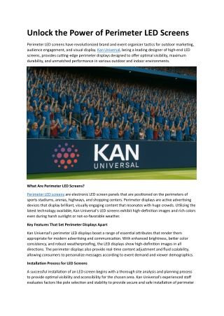 Unlock the Power of Perimeter LED Screens