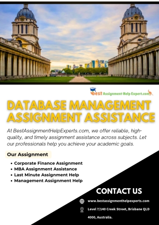 Database Management Assignment Assistance