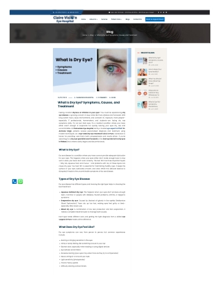 What Is Dry Eye Symptoms Causes and Treatment