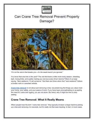 Can Crane Tree Removal Prevent Property Damage.docx