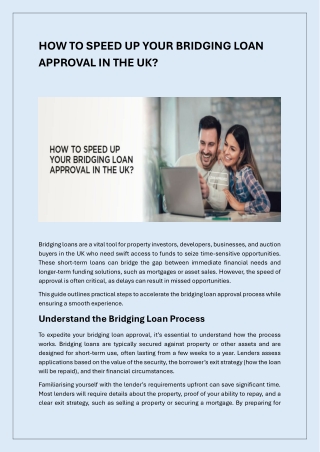 Quick Tips to Fast-Track Your Bridging Loan Approval in the UK