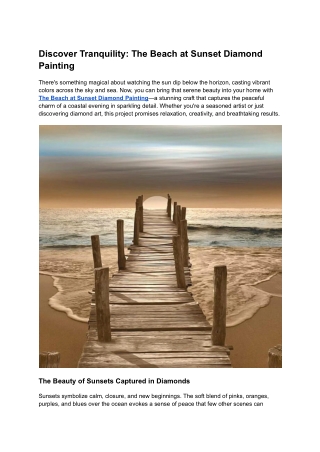 Discover Tranquility_ The Beach at Sunset Diamond Painting