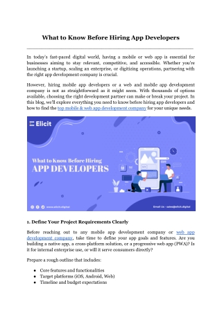 What to Know Before Hiring App Developers