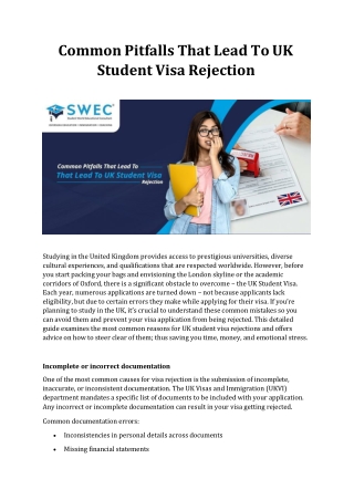 Common Pitfalls That Lead To UK Student Visa Rejection (1)