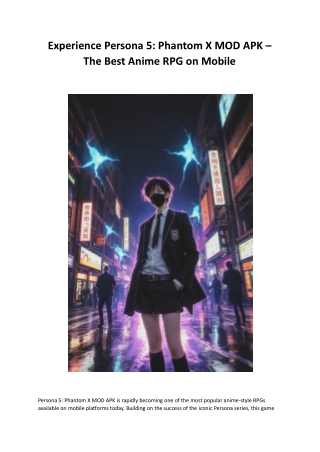 Experience Persona 5: Phantom X MOD APK – The Best Anime RPG on Mobile
