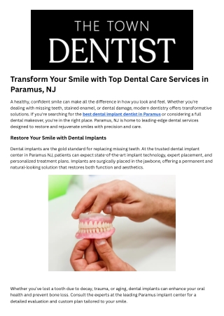 Dental Checkup Paramus Nj