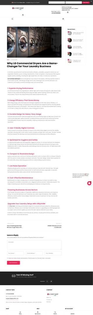 Why LG Commercial Dryers Are Best for Laundry Businesses - LG by Unilet