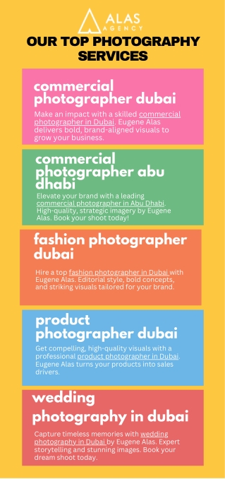 Top Photography Services in Dubai & Abu Dhabi | Eugene Alas Agency