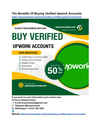 Top 5 Sites to Buy Verified UPWORK Accounts