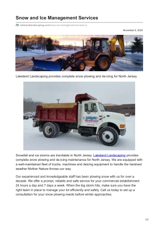 Snow and Ice Management Services in Wharton, NJ