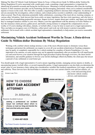 How Much Does A Legal Representative Receive From A Car Mishap Settlement In Tex