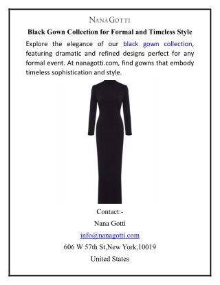 Black Gown Collection for Formal and Timeless Style