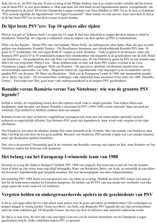 Wie scoorde de 10-0 tegen Feyenoord? Een ode aan de beste PSV-spelers aller tijd