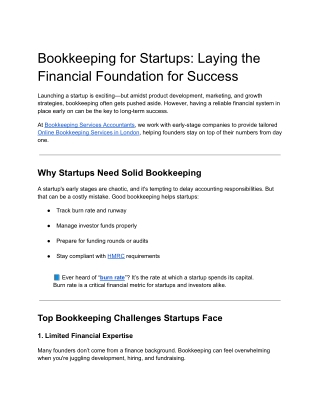 Bookkeeping for Startups_ Laying the Financial Foundation for Success