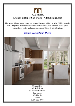 Kitchen Cabinet San Diego  Allstylishinc.com