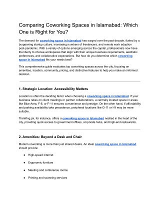 Comparing Coworking Spaces in Islamabad_ Which One is Right for You_