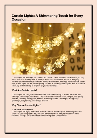 Curtain Lights-A Shimmering Touch for Every Occasion