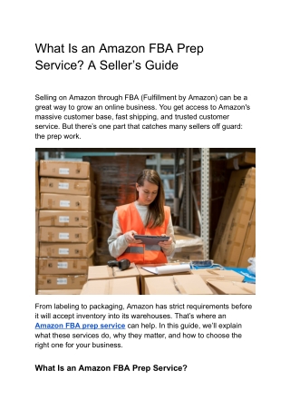 What Is an Amazon FBA Prep Service