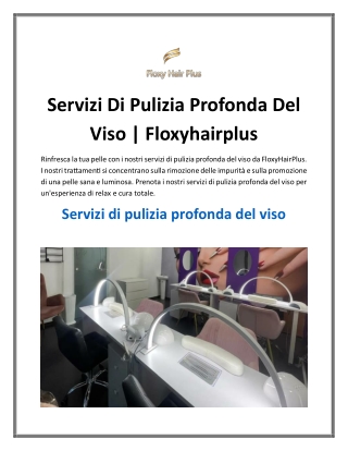 Servizi Di Pulizia Profonda Del Viso