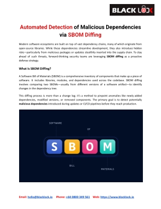 Automated Detection of Malicious Dependencies via SBOM Diffing