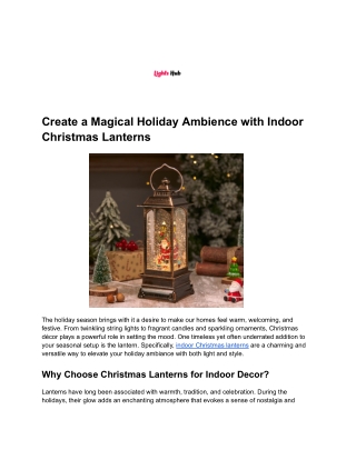 Create a Magical Holiday Ambience with Indoor Christmas Lanterns