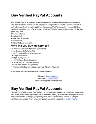 Buy Verified PayPal Accounts