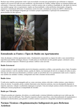 Reforma apartamento urgente: como acabar com o barulho e valorizar seu imóvel