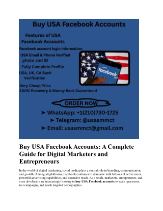 Buy USA Facebook Accounts