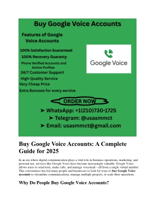 Buy Google Voice Accounts