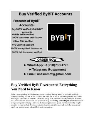 Buy Verified ByBiT Accounts