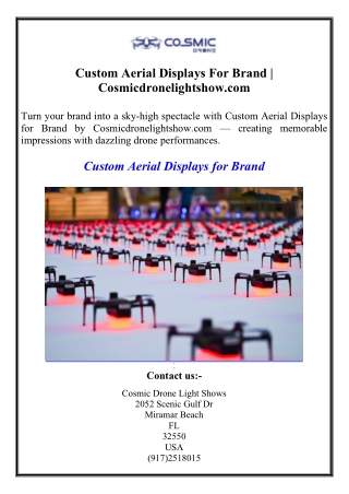 Custom Aerial Displays For Brand | Cosmicdronelightshow.com