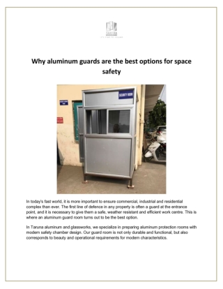 Why aluminum guards are the best options for space safety