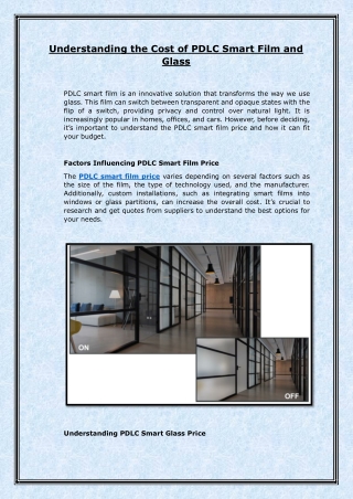 Understanding the Cost of PDLC Smart Film and Glass