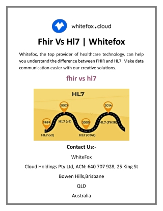 Fhir Vs Hl7