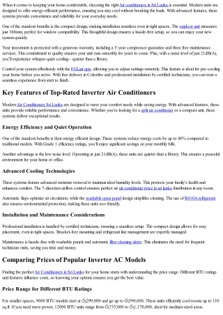 Top-Rated Inverter Air Conditioners in Sri Lanka – Aiken.lk Review