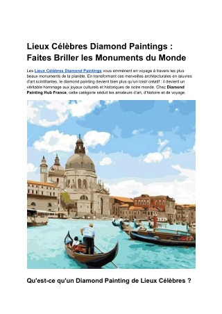 Lieux Célèbres Diamond Paintings _ Faites Briller les Monuments du Monde