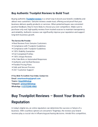 Top 10 Sites to Buy Trustpilot Reviews