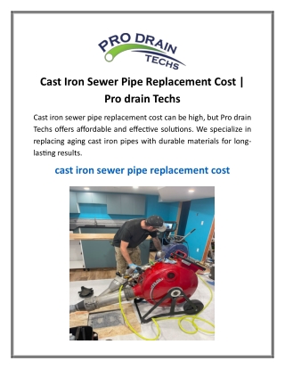 Cast Iron Sewer Pipe Replacement Cost