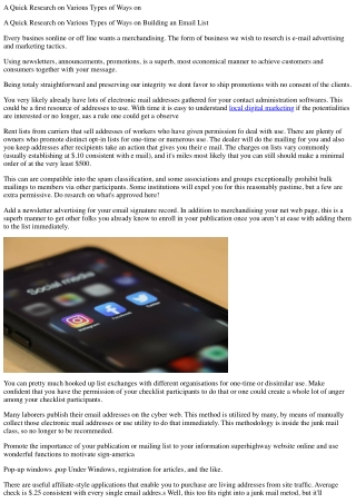 A swift analysis on a variety of kinds of ways on