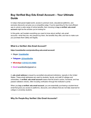 Buy Verified Buy Edu Email Account – Your Ultimate Guide