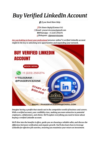 Buy Verified LinkedIn Account
