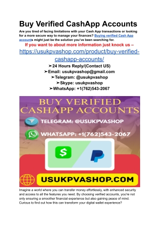Buy Verified CashApp Accounts