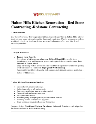Halton Hills Kitchen Renovation Services | Redstone Contracting