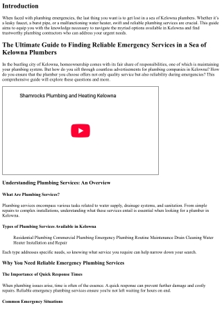 The Ultimate Guide to Finding Reliable Emergency Services in a Sea of Kelowna Pl