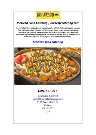 Mexican Food Catering  Blvdcafecatering