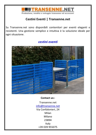 Cestini Eventi  Transenne.net