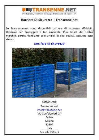 Barriere Di Sicurezza  Transenne.net