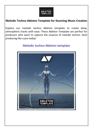 Melodic Techno Ableton Template for Stunning Music Creation